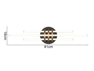 Trio PlafondlampCinto design zwart met goud - R67873180