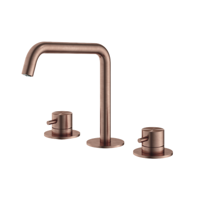 Hotbath Archie Wastafelmengkraan 3 gats zonder waste BCP Geborsteld Koper PVD AR033BCP