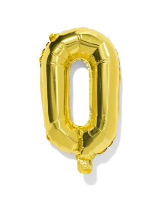 HEMA Folieballon cijfer 0 30cm goud (goud)