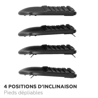 Tastiera wireless - Ergonomica - MOBILITY LAB - K30W - AZERTY - Multi-connessioni - Nero