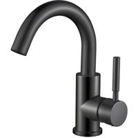 Stijlvolle Mat Zwarte Wastafelmengkraan - Rond Design - Opbouw - thumbnail