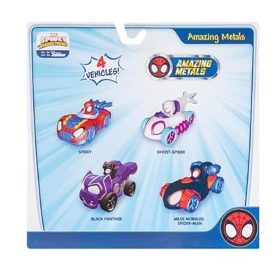 Jazwares Spidey and his amazing friends - speelgoedauto&apos;s metaal, 4st. - thumbnail
