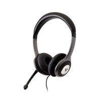 V7 HU521 Deluxe USB Stereo Hoofdtelefoon met Microfoon Zwart/Grijs - thumbnail