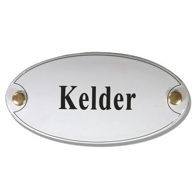 Emaille deurbord ovaal Kelder
