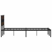 Bedframe met hoofdbord zonder matras bruin eiken 140x200 cm - thumbnail
