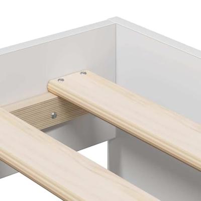 Opbergbedframe met opslag Wit 75 x 190 cm Bewerkt hout