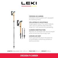Leki Cressida FX Carbon Wandelstokken Brown-Metallic/Mint - thumbnail