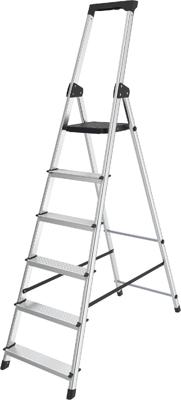 Brasq trapladder SL600, aluminium, zilver, 6 treden