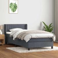Boxspring met matras fluweel donkergrijs 80x220 cm - thumbnail