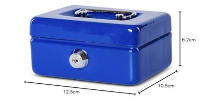 Geldkist MAUL met muntgleuf en slot 125x95x60mm blauw