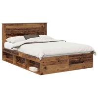 Bedframe met hoofdeinde Oudhout 150 x 200 cm Massief grenenhout - thumbnail