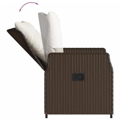 Tuinstoelen 2 st verstelbaar poly rattan bruin - thumbnail