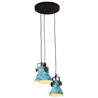 VidaXL Hanglamp 25 w e27 30x30x100 cm verweerd blauw VidaXL Hanglamp 25 w e27 30x30x100 cm verweerd blauw
