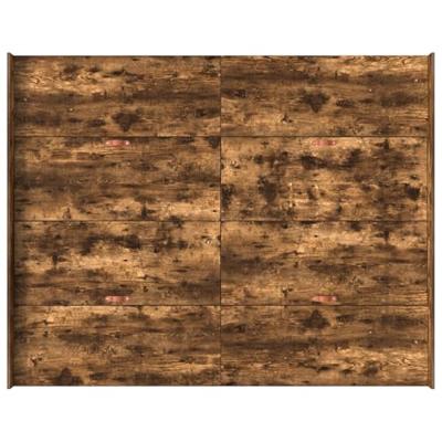 Opbergbedframe met lade Gerookt eiken 140 x 200 cm Bewerkt hout