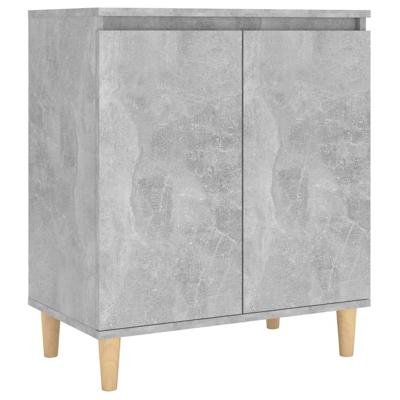 VidaXL Dressoir met houten poten 60x35x70 cm bewerkt hout betongrijs