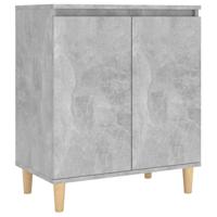 VidaXL Dressoir met houten poten 60x35x70 cm bewerkt hout betongrijs - thumbnail
