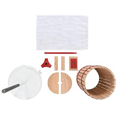 VidaXL Fruit- en wijnpers met stoffen zak 30 l eikenhout