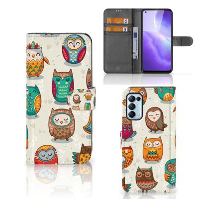 OPPO Find X3 Lite | Telefoonhoesje | Met pasjeshouder | Vrolijke Uilen