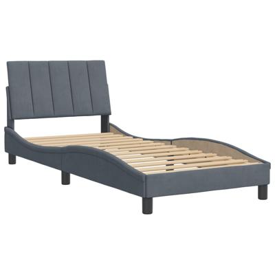 Bedframe zonder matras 90x200 cm fluweel donkergrijs