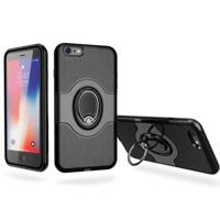 Voor iPhone 6 Plus & 6s Plus Dropproof volledige geval beschermkap met draaibare Ring Magneethouder (zwart) - thumbnail