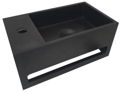 Wiesbaden Julia fontein links Solid surface 35 x 20 x 16 cm mat zwart Wiesbaden Julia fontein links Solid surface 35 x 20 x 16 cm mat zwart