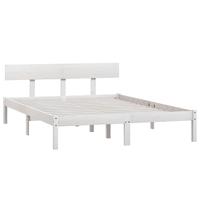 Bedframe massief grenenhout wit 135x190 cm 4FT6 Double - thumbnail