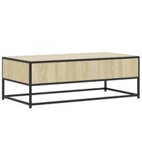 Salontafel 100x50x35 cm bewerkt hout en metaal sonoma eiken - thumbnail