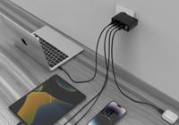 USB snellader 1xA, 3xC 100W Power Delivery zwart - thumbnail