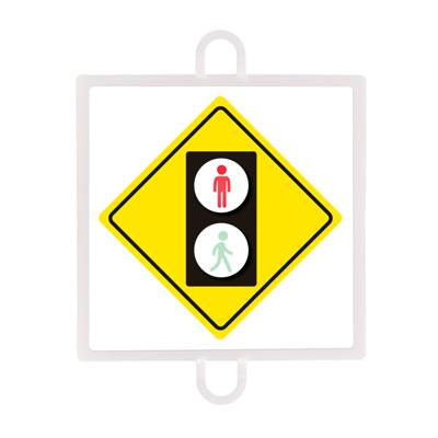 WARNING TRAFFIC SIGN PANEL NO. 5 (PEDESTRIAN RED)