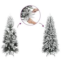 VidaXL Kunstkerstboom met sneeuw smal 180 cm pvc en pe - thumbnail