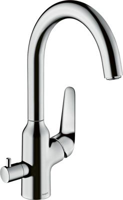Hansgrohe Focus M42 ééngreeps keukenmengkraan 220 met stopkraan voor vaatwasser, chroom
