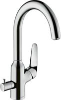 Hansgrohe Focus M42 ééngreeps keukenmengkraan 220 met stopkraan voor vaatwasser, chroom - thumbnail