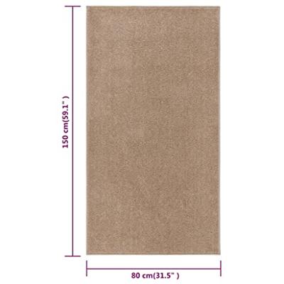 VidaXL Vloerkleed kortpolig 80x150 cm bruin