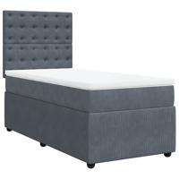 Boxspring met matras fluweel donkergrijs 90x190 cm - thumbnail