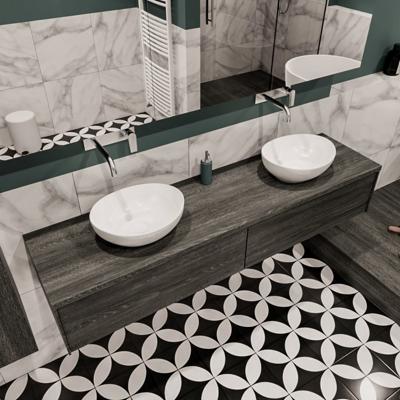 Mondiaz Lush Barco badmeubel eiken Dark brown 180 cm 2 lades mdf 2 waskommen beide zijden zonder kraangat Mondiaz Lush Barco badmeubel eiken Dark brown 180 cm 2 lades mdf 2 waskommen beide zijden zonder kraangat