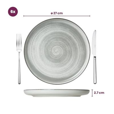 Cosy & Trendy Dinerborden Baltic Grey ø 27 cm - 6 stuks Cosy & Trendy Dinerborden Baltic Grey ø 27 cm - 6 stuks