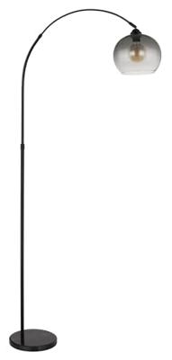 Globo Zwarte booglampNewcastle bol smoke glas - 58227BS