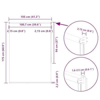 Rolgordijn verduisterend koffie 105x175 cm stofbreedte 100,7 cm