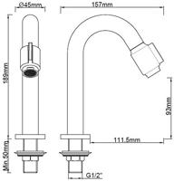 Saqu Essential 2.0 luxe fonteinkraan met C-uitloop geborsteld messing - thumbnail
