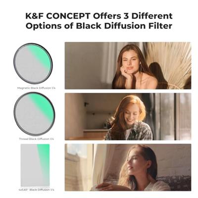 K&F Concept Magnetic 1/4 Black Mist Nano-X filter incl adapterring en lensdop 72 mm