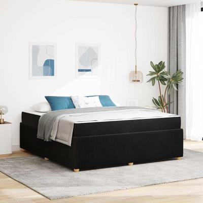 Bedframe met matras met matras Zwart 180 x 200 cm Fluweel
