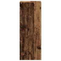 Boekenkast stapelbaar 30x30x80 cm bewerkt hout oud houtkleurig - thumbnail