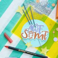 Edding glitter viltstift e-1200, assorti, set van 5 stuks - thumbnail