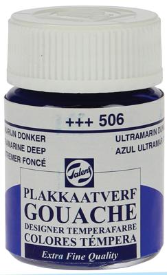 Talens Gouache Extra Fine Quality Fles 16 ml - Ultramarijn Donker 506