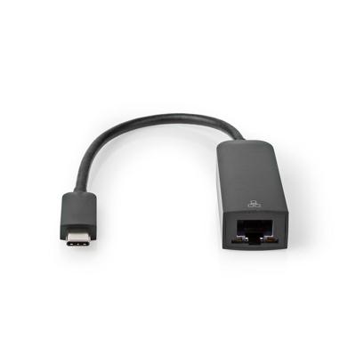 Nedis USB-C-adapterkabel | Type-C Male - RJ45 Female | 1 Gbit | 0,2 m | Zwart