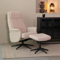 LABEL51 Fauteuil Bergen - Naturel - Boucle - Incl. Hocker - thumbnail