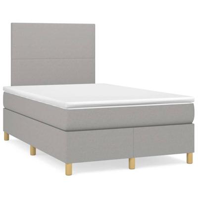 Boxspring met matras stof lichtgrijs 120x200 cm