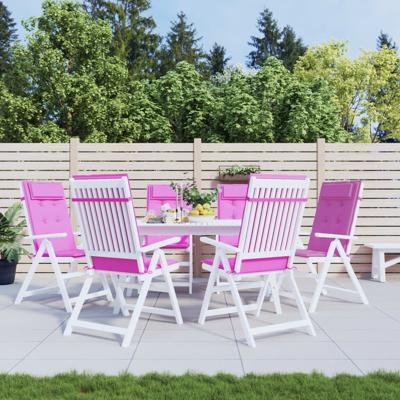 Stoelkussens 6 st hoge rug oxford stof roze