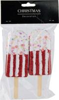 Kersthanger ijsjes 14 cm strepen - thumbnail