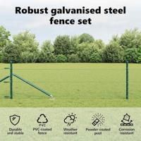 VidaXL Afrasteringspaal groen 25 x 0,4 m (25 mm gaas) staal en pvc - thumbnail